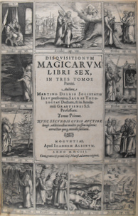 Vergrößerung von der Titelseite "Disquisition magicarum libri sex" von Martin Anton Delrio.